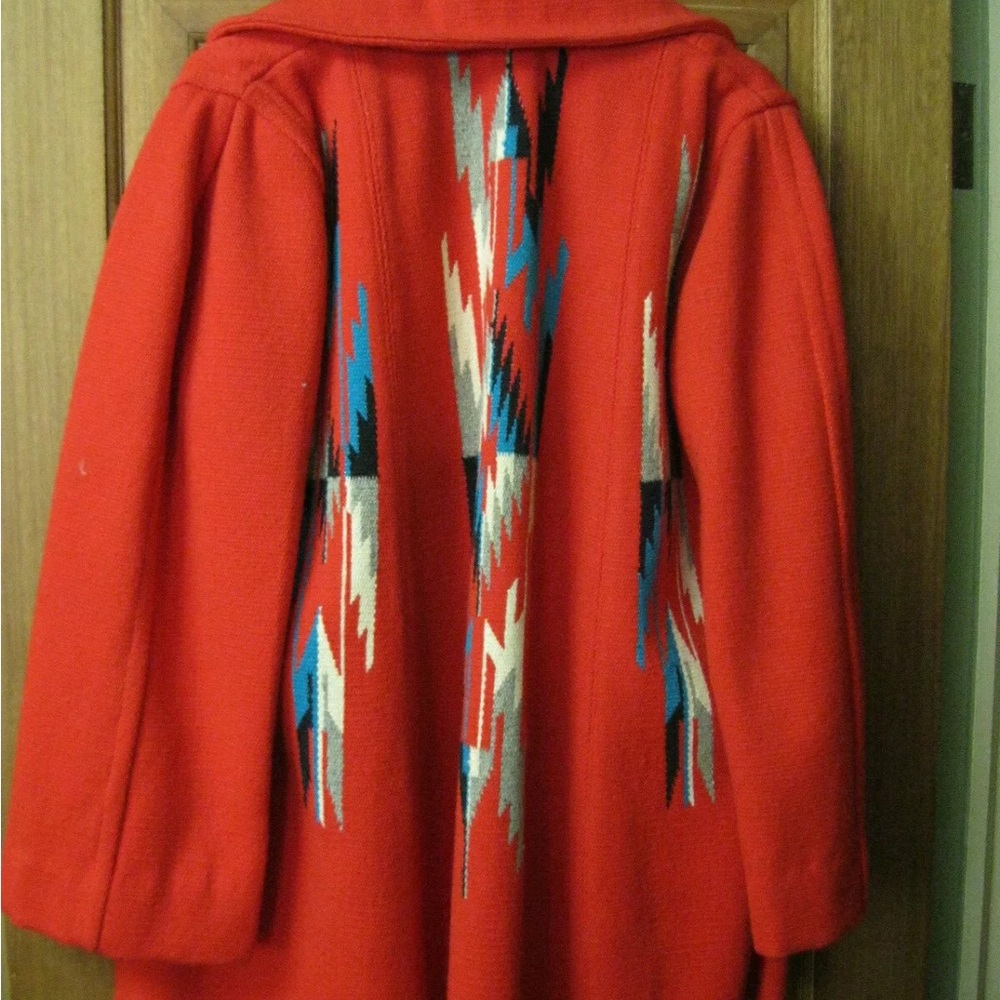 Craft Red Wool Chimayo Blanket Coat - Picture 6 of 13